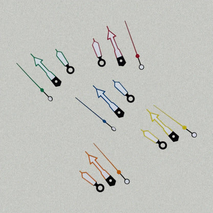 Modified Colorful Border Green Luminous Watch Hands for NH35/NH36/4R/7S Movement