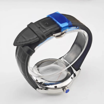 40mm Watch Case & Leather Watch Strap Set Stainless Steel Cocktail Case for NH35