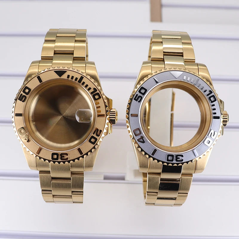 PVD 40mm Watch Case Sapphire For Nh35 Nh36 Nh34 Nh38 Eta 2824 Miyota 8215 YACHT