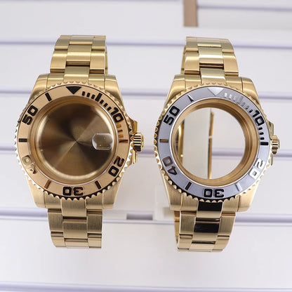 PVD 40mm Watch Case Sapphire For Nh35 Nh36 Nh34 Nh38 Eta 2824 Miyota 8215 YACHT