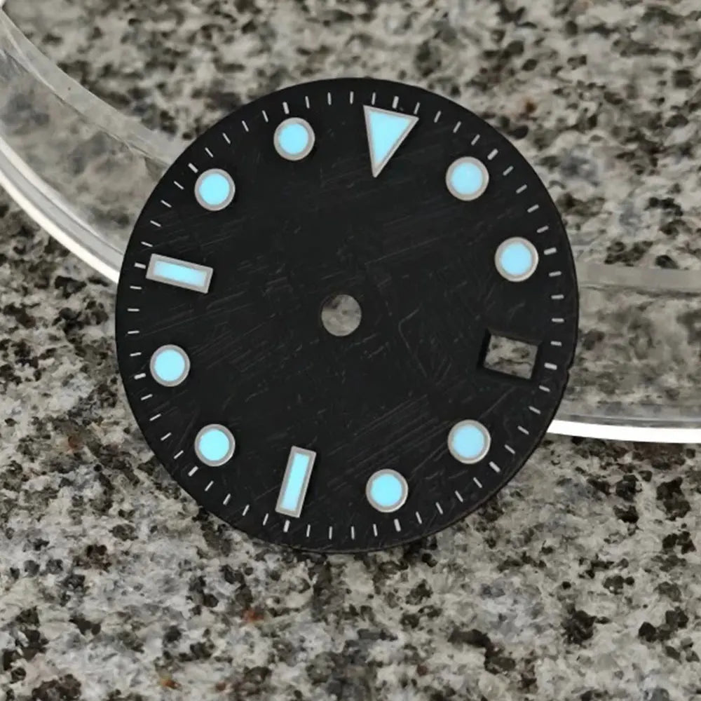 Modified 28.5mm Meteorite Watch Dial Suitable For NH34 NH35 NH36 C3 Luminous