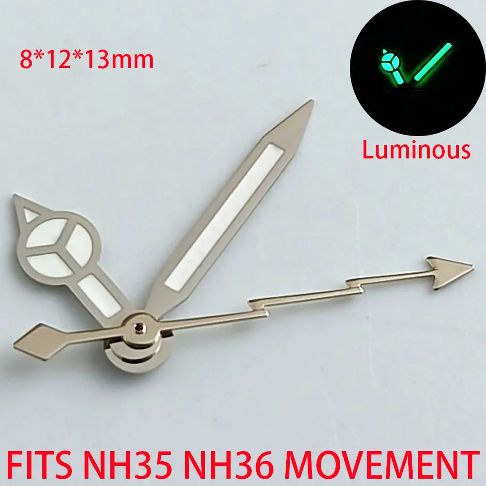 Watch Accessories Pointer NH 35 NH36 Hands Green/Blue Super Luminous Suitable For NH 35 NH36 Movement