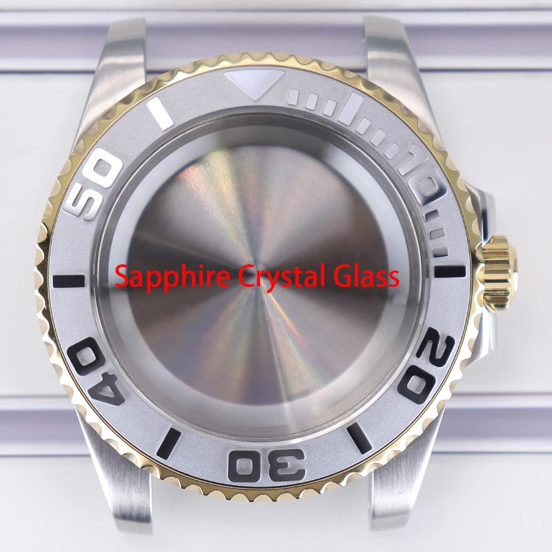 40mm Watch Case Sapphire Glass For NH35 NH36 34 8215 2824 PT5000 Fit 28.5mm Dial