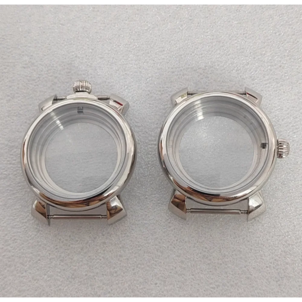 40MM Stainless Steel Silver Watch Case with Mineral Glass for NH35 NH36 Movement
