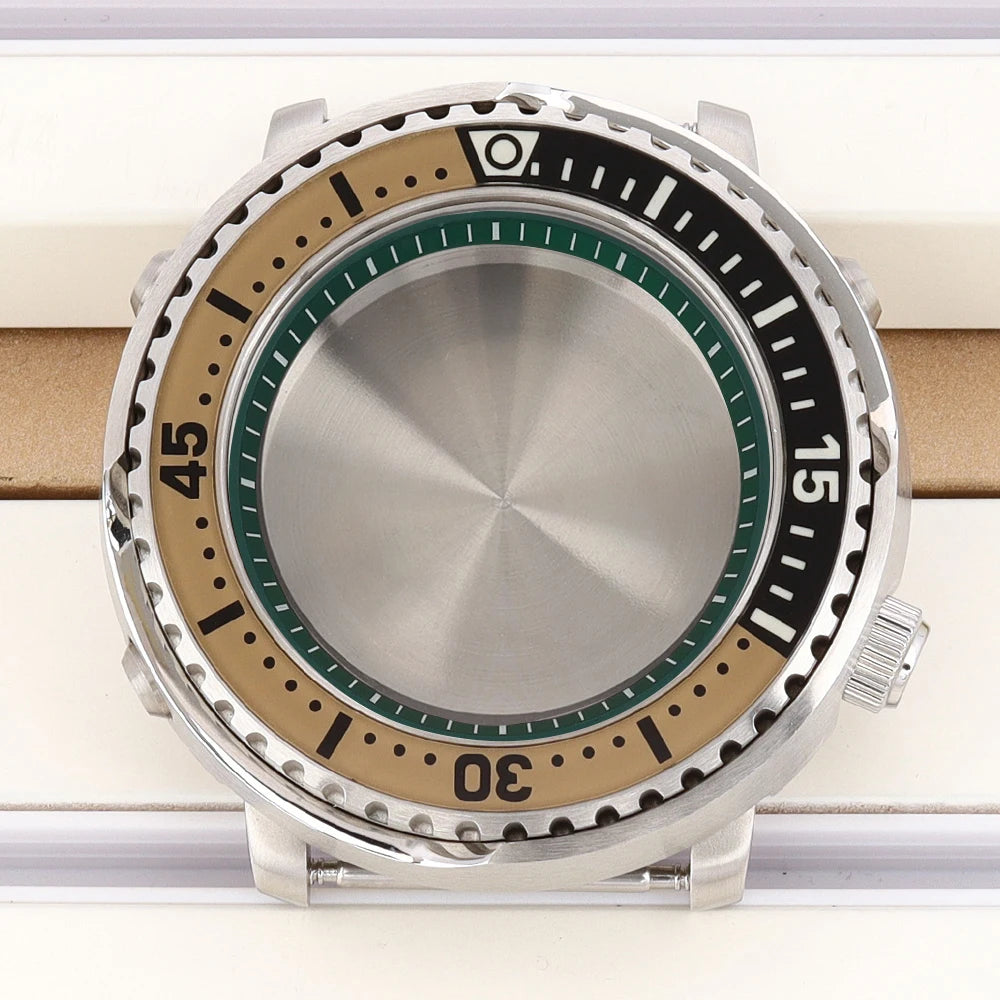 43mm Watch Case For NH34 NH35 NH36 NH38 Tuna Sapphire Crystal Luminous Bezel