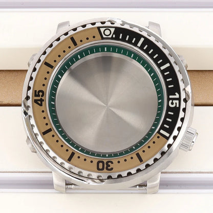 43mm Watch Case For NH34 NH35 NH36 NH38 Tuna Sapphire Crystal Luminous Bezel