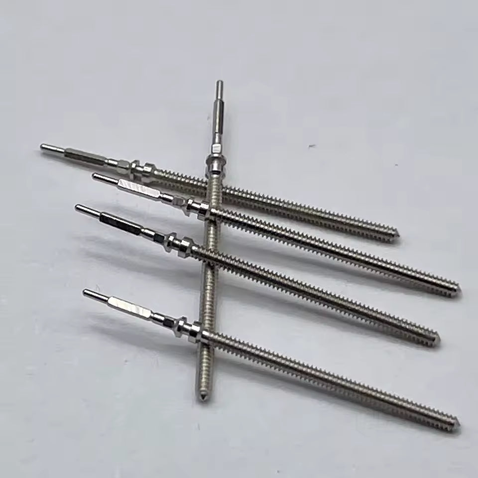 1. Set of 5 watch winding stems compatible with NH05 NH06 movements, ideal for precision watch repairs.  