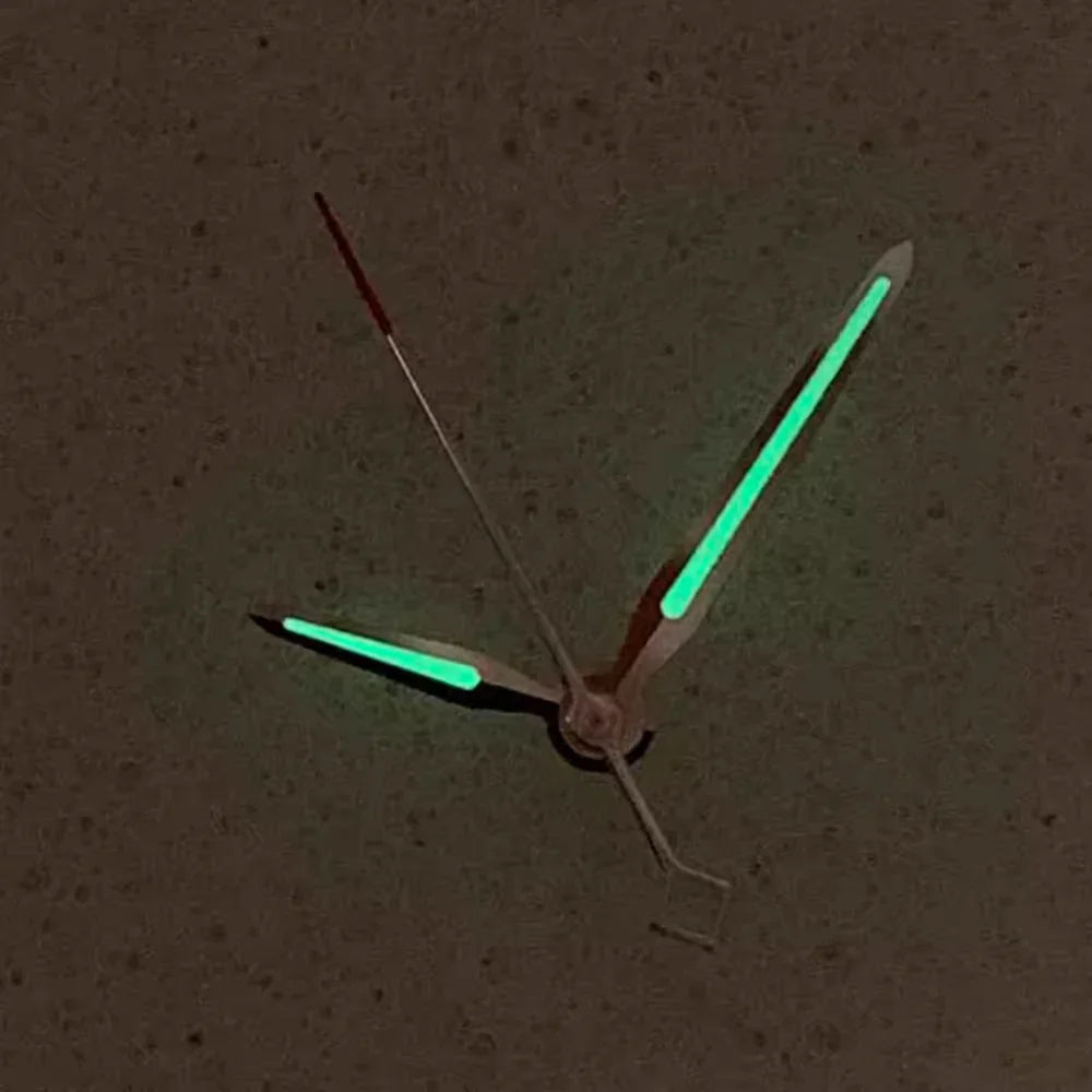 Green Luminous Silver Red Second Hands Modified Watch Hands for NH35/36/4R/7S