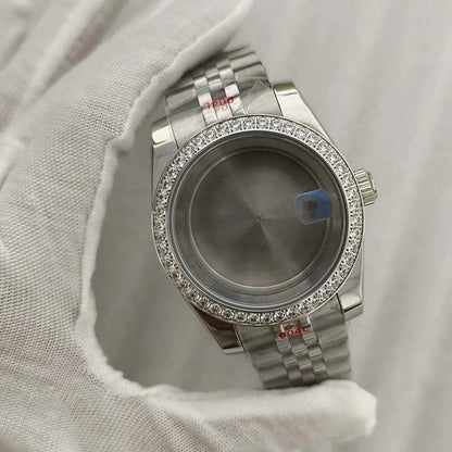 36mm/39mm Watch Case + Strap Sapphire Glass Case for NH35 NH36 4R 7S