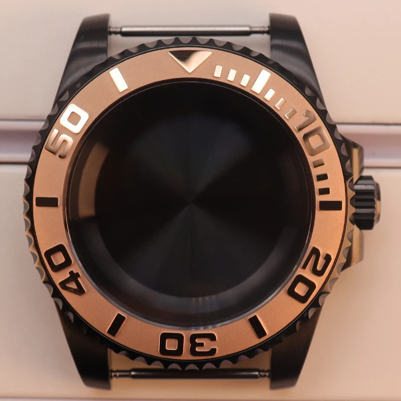 40mm Watch Case Sapphire Yacht Bezel For nh35 nh34 NH36 NH38 Eta2824 Miyota 8215