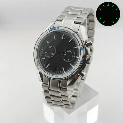 39.7mm Silver 316L Steel Watch Case 20mm Strap Solid VK63 Watch Header For VK63
