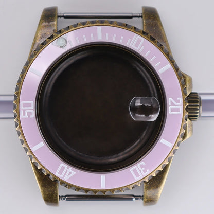 40mm Bronze SUB Watch Case Bezel For NH35/36 GMT NH34/38 4R36 Sapphire Crystal