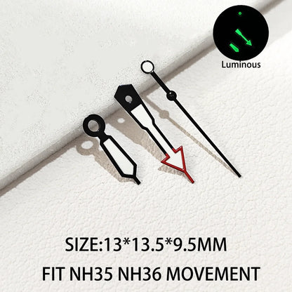 Watch Hands Pointers Green Super Luminous Suitable for NH 35 NH 36 Movement