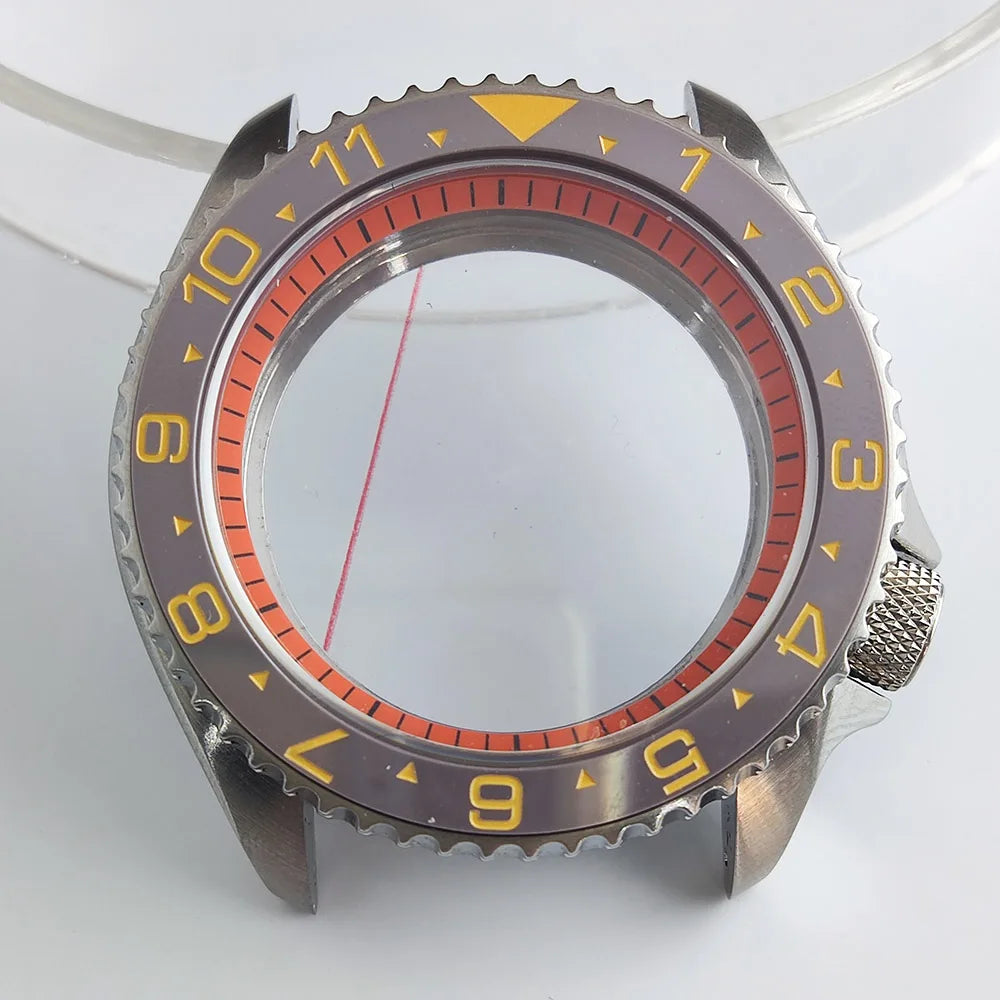 Plane Sapphire Glass Ceramic Bezel Stainless Steel Watch Case Fit NH 35 NH36 Movement High End Waterproof Watch Case