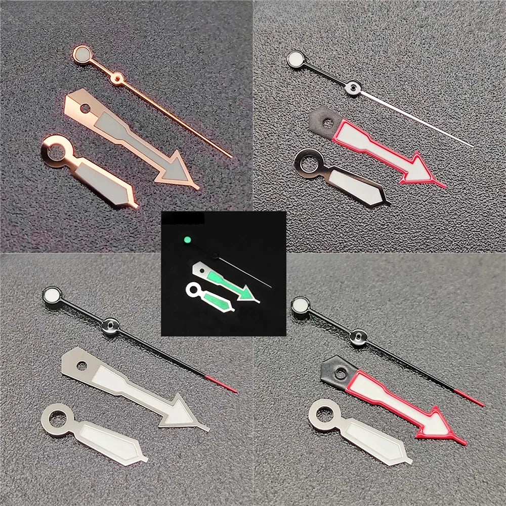 Modified Green Luminous 3 Hands Watch Hands for NH35A Movement