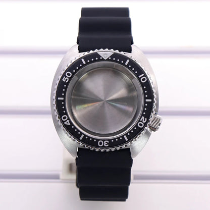 45mm Turtle Abalone Watch Case For NH35 NH36 NH34 NH38 Steel Chapter Ring Bezel