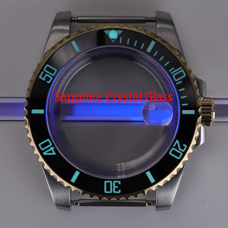 40mm Watch Case Ceramic Bezel Sapphire For NH35/36 Miyota 8215 Eta 2824 PT5000