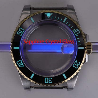 40mm Watch Case Ceramic Bezel Sapphire For NH35/36 Miyota 8215 Eta 2824 PT5000