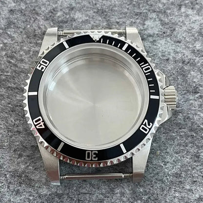 39.5mm Steel Watch Case Retro Flat Mirror Case Sapphire Crystal Fit NH35 NH36