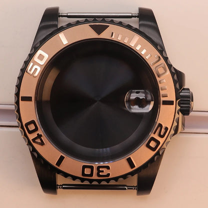40mm Watch Case Sapphire Yacht Bezel For nh35 nh34 NH36 NH38 Eta2824 Miyota 8215
