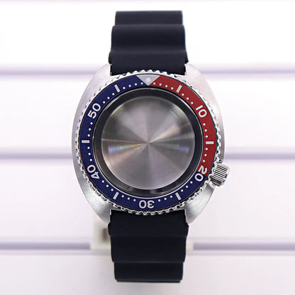 45mm Turtle Abalone Watch Case For NH35 NH36 NH34 NH38 Steel Chapter Ring Bezel