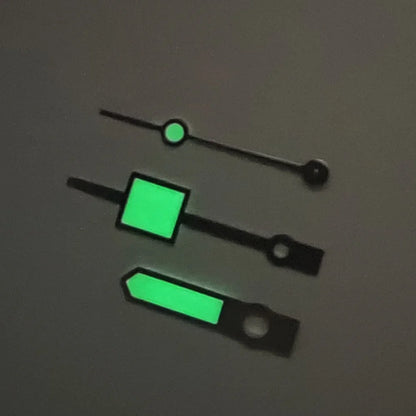 Geometric Square Pointer with Green Luminous Watch Hands for NH35/NH36/4R/7S