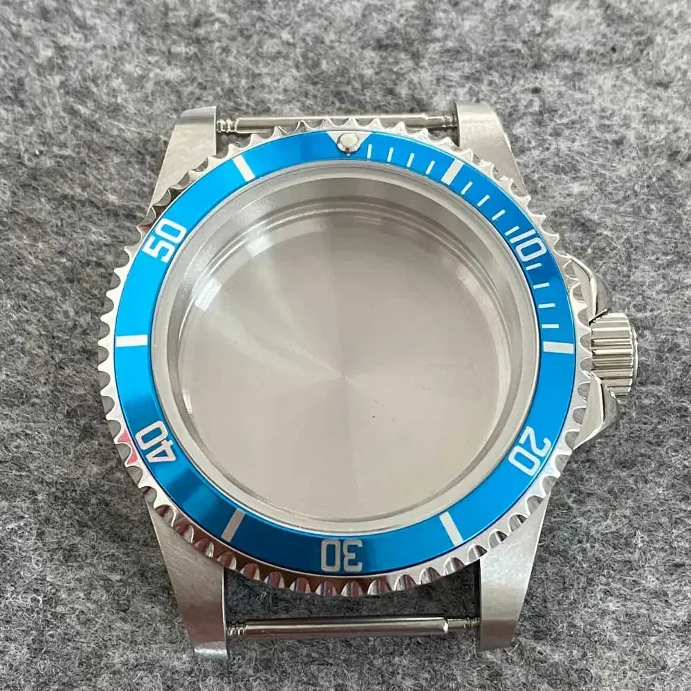 39.5mm Steel Watch Case Retro Flat Mirror Case Sapphire Crystal Fit NH35 NH36