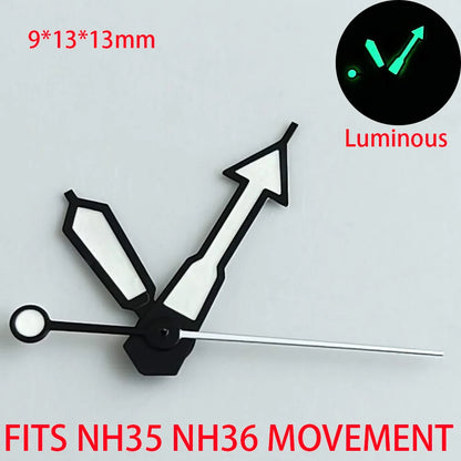 Watch Accessories Pointer NH 35 NH36 Hands Green/Blue Super Luminous Suitable For NH 35 NH36 Movement