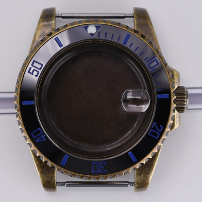 Bronze 40mm Watch Case Ceramic Bezel For SUB NH35/36/34/38/70 Sapphire Glass