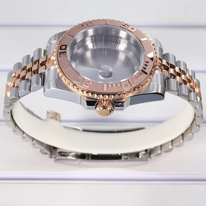 40mm Watch Case Sapphire For Nh35/36 Eta2824 8215 120 Clicks Bezel YACHT MASTER