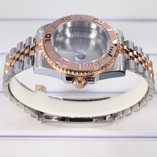 40mm Watch Case Sapphire For Nh35/36 Eta2824 8215 120 Clicks Bezel YACHT MASTER