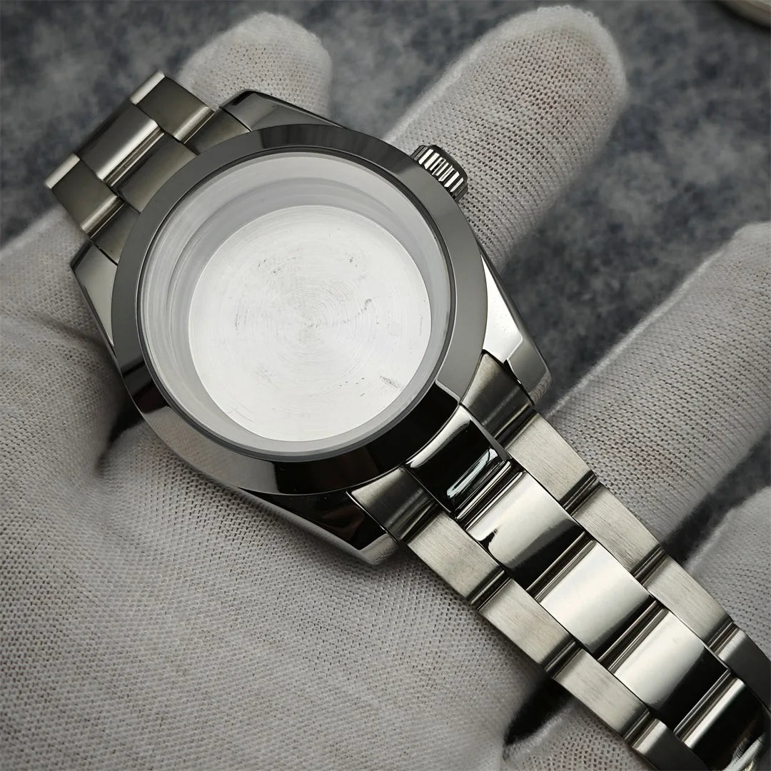 39mm Stainless Steel Watch Case Strap Set with Sapphire Crystal for NH35/ NH36