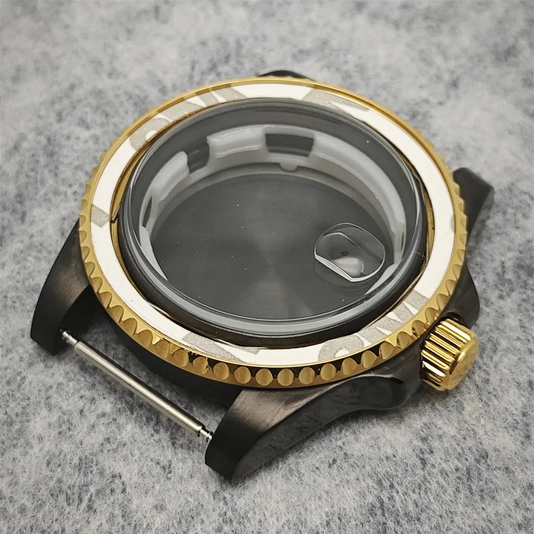 40MM Black Gold Watch Case for 8215/2813/3804/NH35/NH36 Mechanical Movement