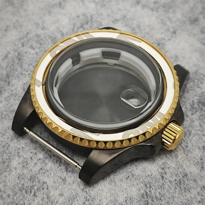 40MM Black Gold Watch Case for 8215/2813/3804/NH35/NH36 Mechanical Movement