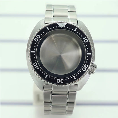 45mm Steel Watch Case Sapphire Glass For Mod skx big Abalone NH35 NH36 NH38