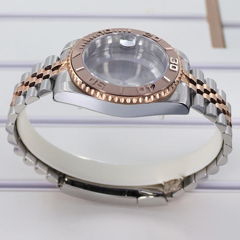 40mm Watch Case Sapphire For Nh35/36 Eta2824 8215 120 Clicks Bezel YACHT MASTER
