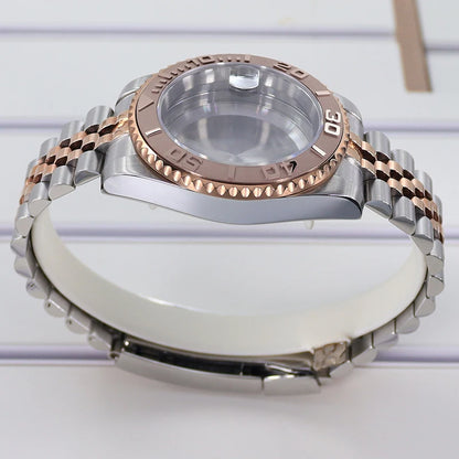 40mm Watch Case Sapphire For Nh35/36 Eta2824 8215 120 Clicks Bezel YACHT MASTER