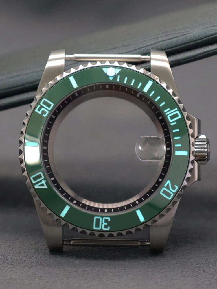 Diver 40mm Watch Case Sapphire For Nh34 Nh35 Nh36 Luminous SUB Ceramic Bezel