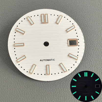 30.5mm Nautilus Green Luminous Watch Dial Fits NH35 NH36 NH38 4R35 4R36 6R 7S26