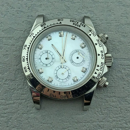 40mm Diamond Bezel Aurora Dial 316l Steel Sapphire Glass Case Suitable For VK63
