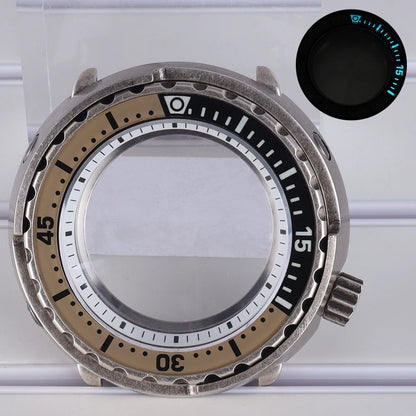 47mm Watch Case Sapphire Crystal For NH35/36 NH38 Modified Tuna Canned C3 Bezel