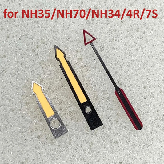 Gun Metal and Red Yellow Luminous Watch Hands for NH35/NH70/NH34/4R/7S