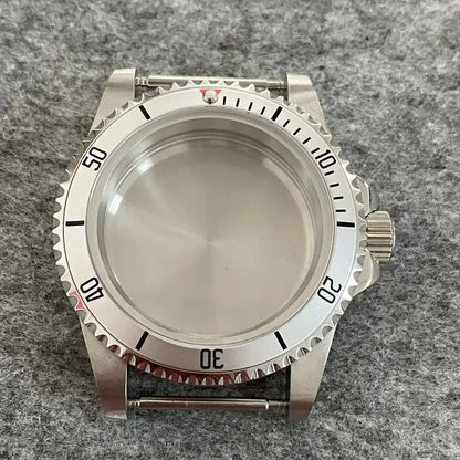 39.5mm Steel Watch Case Retro Flat Mirror Case Sapphire Crystal Fit NH35 NH36