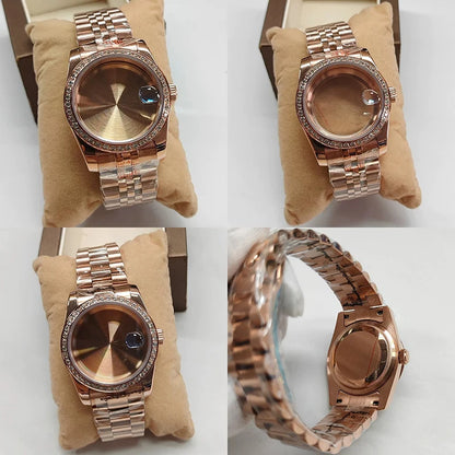 316L Steel 36/39mm Watch Case 28.5-29mm Dial Jubilee Bracelet Fit NH35/NH36/4R