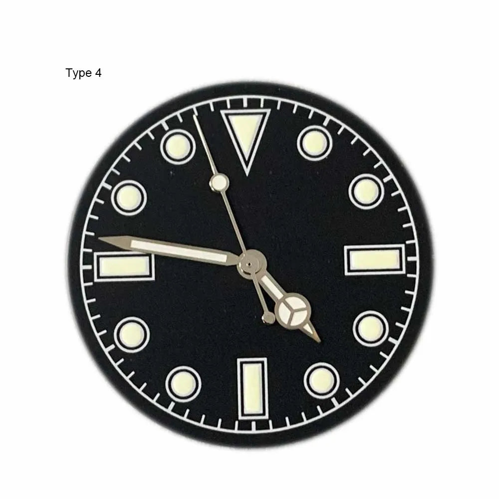 28.5mm Green Luminous Watch Dial + Watch Hands for NH35 NH36 Movement Modified