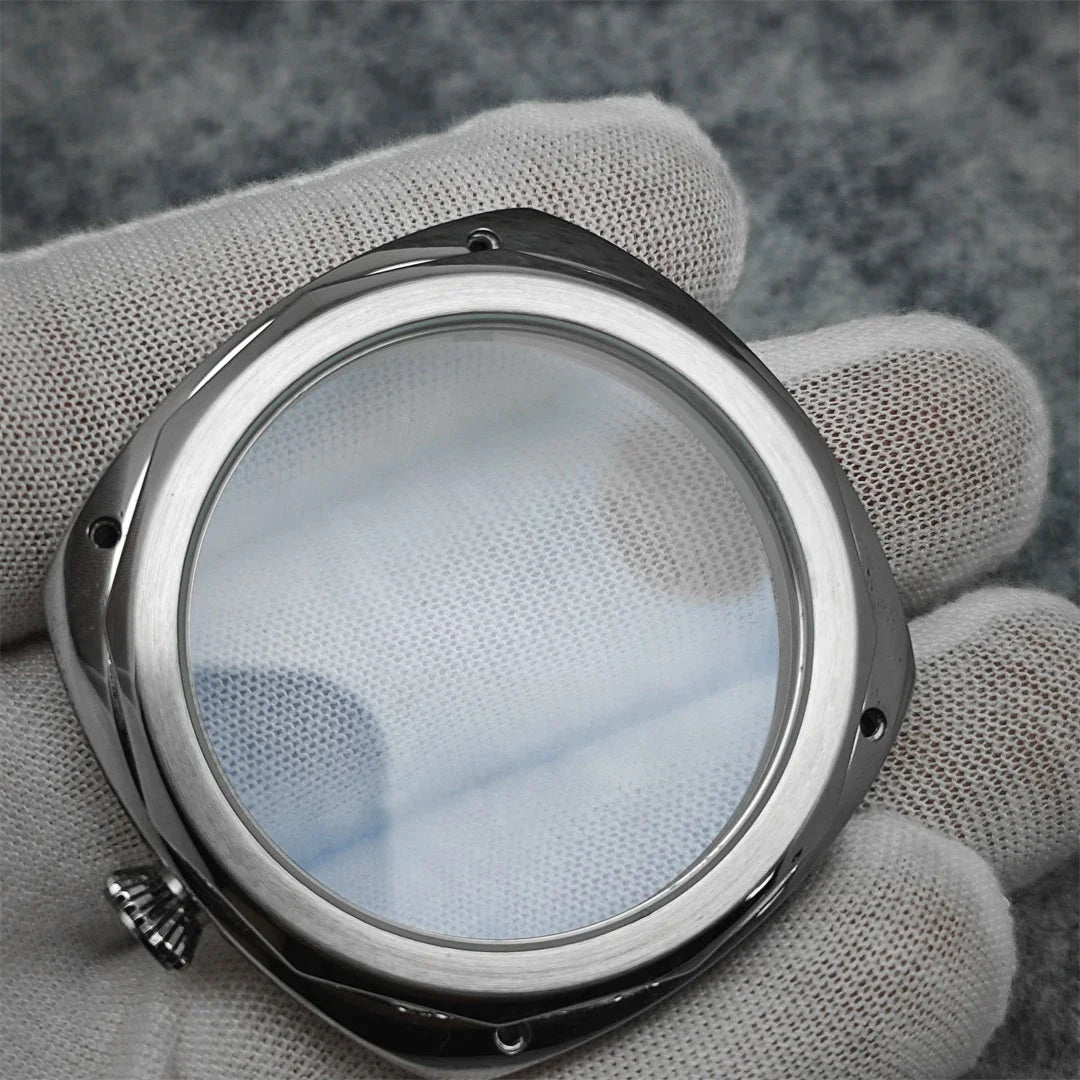 45mm 316L Steel Watch Carved Polished/Brushed Watch Case for ETA 6497/6498