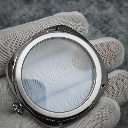 45mm 316L Steel Watch Carved Polished/Brushed Watch Case for ETA 6497/6498