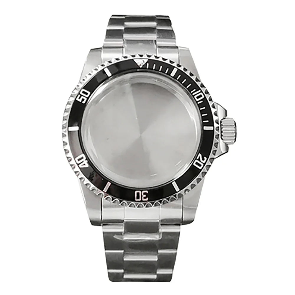39.5MM Watch Case + Strap for NH35/NH36 Stainless Steel Vintage Cases Watchband