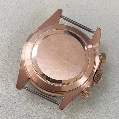 39MM RoseGold Watch Case Strap for VK63 316L Steel Shell Watchband Case Bracelet