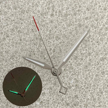 Green Luminous Watch Hands for NH35/NH36/4R/7S Silver Red Second Hand 3Pins
